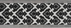 Custom Length Cut to Size Fleur de Lis Inspired Carpet Runner Rug for Hallways, Non Slip Rubber Backed, 31 inch Wide X Customized Length, Royal Grey, 31 inch X 16 feet