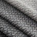 NEWCOSPLAY Super Soft Throw Blanket Ombre Dark Grey Premium Silky Flannel Fleece Leaves Pattern Lightweight Bed Blanket All Season Use (Ombre Dark Grey, Throw(50"x60"))