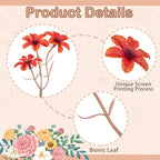 Artificial Flowers with Stems, 6 Pcs Long Stem Fake Flower Vase Filler Arrangements for Wedding Home Party Indoor Decor, Vase Not Included
