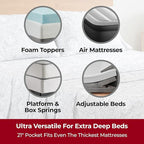 Mellanni Extra Deep Queen Sheets - 4 PC Iconic Collection Bedding - Hotel Luxury, Ultra Soft, Cooling Bed Sheets - Wrinkle, Fade, Stain Resistant (Queen, Paisley Gray)