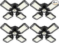 LED Garage Lights 4 Pack -120W, 12000LM 6500K Led Shop Light with 4+1 Deformable Panels, Basement Barn Light Garage Ceiling Lights, E26/E27 for Garage, Warehouse, Shop