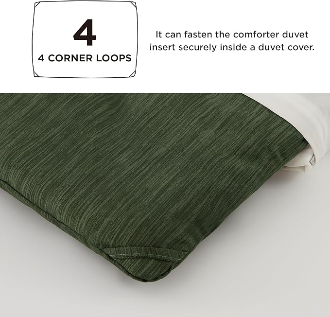 Bedsure Full Comforter Set - Dark Green Soft Bedding for All Seasons, Cationic Dyed Bed Set, 3 Pieces, 1 Full Size Comforter (82"x86") and 2 Pillow Shams (20"x26"+2")