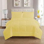 Sweet Home Collection 5 Piece Comforter Set Bag Solid Color All Season Soft Down Alternative Blanket & Luxurious Microfiber Bed Sheets, Yellow, Twin