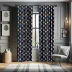 Ambesonne Spaceship Window Curtains, Cartoon Style Space Crafts Flying Through Cosmos Stared Background Astronauts, Lightweight Decor 2-Panel Set with Rod Pocket, Pair of - 28" x 95", Multicolor