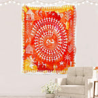 Batmerry Tribal Art Abstract Tapestry, Traditional Ancient Tribal Indian Rural Wall Art Hanging Decoration Polyester Fiber White Ruffled Around for Dorm Room Bedroom Living Room, 59.1x39.4 inches