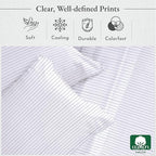 California Design Den Deep Pocket Twin Sheets Set - 400 Thread Count Sateen, Natural 100% Cotton Sheets, Cooling and Durable Bedding Set - Pinstriped