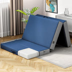 4 Inch Twin Folding Mattress for Floor and Traveling with Removable Cover - Lightweight and Portable Mattress for Adults & Kids - Compact and Easy to Storage (75in x 39in x 4in)