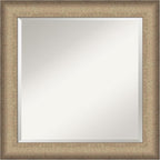 Amanti Art Bronze Bathroom Mirror for Over Sink, 25x25 Elegant Brushed Bronze Square Vanity Mirror, Medium Casual Frame, Hangs Horizonally and Vertically, Bathroom Wall Decor, Beveled Edge
