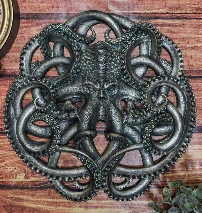 Ebros Gift Norse Viking Scandinavian Colossal Sea Monster Kraken Octopus Decorative Wall Plaque 12" Tall Hanging Decor Figurine Cephalopod Tentacles Aquatic God Myth And Legends