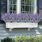 TURNMEON 20 Bundles Artificial Lavender Flowers for Outdoors, UV Resistant Fake Plants Artificial Plastic Faux Plants for Home Window Box Planter Porch Gardens Cemetery Summer Decor(Gray Purple)