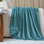 NEWCOSPLAY Super Soft Queen Blanket Dark Blue Premium Silky Flannel Fleece Leaves Pattern Lightweight Bed Blanket All Season Use (Dark Blue, Queen(90"x90"))