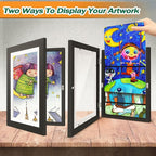 4 Pack Kids Artwork Frames Changeable 8.5 x 11 Inch Children Art Projects Kids Art Frames Front Opening Picture Display Frame, Black