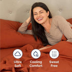 Twin Size 3 Piece Sheet Set - Comfy Breathable & Cooling Bed Sheets Set - Hotel Luxury Bedding for Women, Men, Kids, Teens, Boys & Girls - Deep Pockets, Soft and Wrinkle Free - Oeko-Tex - Terracotta