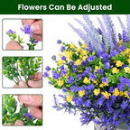 Artificial Plants Outdoor, 20PCS Artificial Flowers, UV Resistant Fake Flowers, Faux Flowers for Outdoor Planters for Front Porch Pot Decor