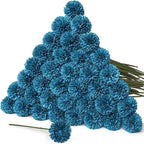 36 Pcs Artificial Chrysanthemums Flowers Silk Teal Ball Flower Fake Mums Flowers for Christmas Wedding Floral Table Centerpiece Home Decor