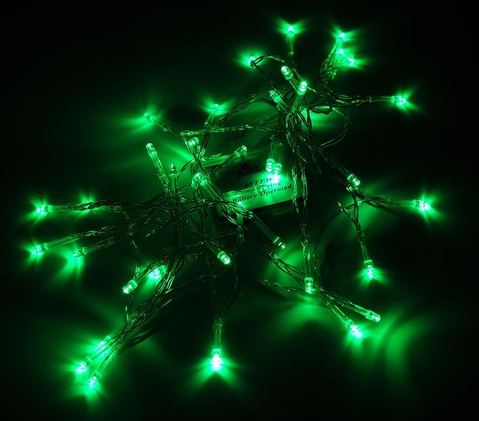 Karlling Battery Operated Green 40 LED Fairy Light String Wedding Party Xmas Christmas Decorations(Green,10 Pack)