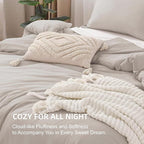 Litanika Linen Grey Comforter Set King Size, 3 Pieces Lightweight Solid Bedding Comforter Set, All Season Fluffy Bed Set (104x90In Comforter & 2 Pillowcases)