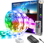 dalattin 100ft Led Lights for Bedroom Led Strip Lights Color Changing Lights with 44 Keys Remote,2 Rolls of 50ft