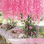 40 Pack Wisteria Hanging Flowers,Hanging Flowers,Fake Wisteria, Hanging Flowers for Decoration,Artificial Flowers,Vines for Bedroom, Wisteria for Wedding Decorations for Home Party(3.6 Ft/Pcs, Pink)