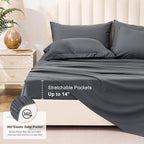 Love's cabin Queen Comforter Set Soot Grey, 7 Pieces Queen Bed in a Bag, All Season Bedding Sets with 1 Comforter, 1 Flat Sheet, 1 Fitted Sheet, 2 Pillowcase and 2 Pillow Sham