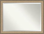 Amanti Art Bronze Bathroom Mirror for Over Sink, 35x45 Elegant Brushed Bronze Rectangle Vanity Mirror, X-Large Casual Frame, Hangs Horizonally and Vertically, Bathroom Wall Decor, Beveled Edge