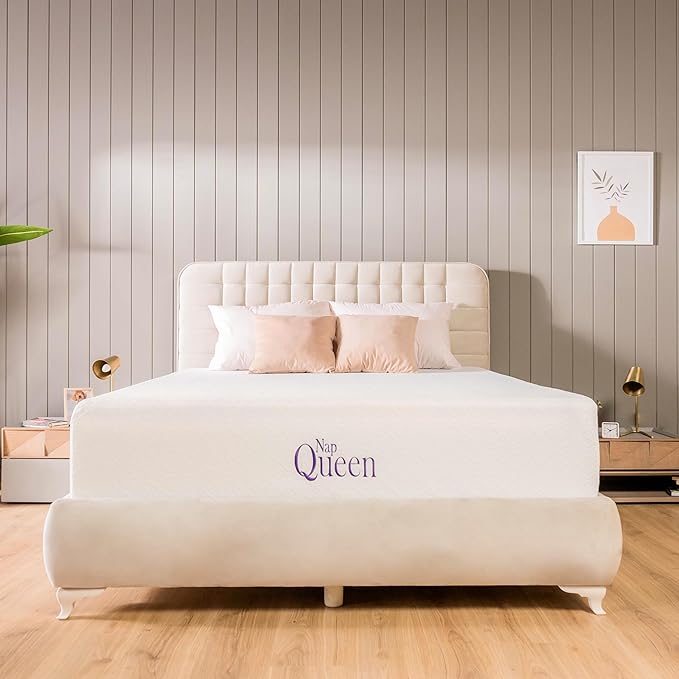 NapQueen Full Mattress, 14 Inch Elizabeth Cooling Gel Memory Foam Mattress, Full Bed Mattress in a Box, CertiPUR-US Certified, Medium Firm, Breathable Soft Fabric Cover