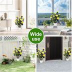 2Pack Artificial Camellia Tree, 2FT Fake Tree Blooming Camellia Flower Plant for Spring Home Front Door Outdoor Indoor Decoration,Yellow