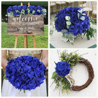AVIVIHO 65Pcs Royal Blue Flowers Hydrangea Artificial Flowers Bulk Realistic Fake Hydrangeas Silk Flowers with Stems for Home,Weddings,Party,Table Centerpieces,Father's Day,Baby Shower Decor