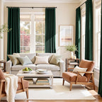 Lazzzy Velvet Blackout Curtains Thermal Insulated Room Window Drapes Super Soft Luxury Curtains for Living Room Bedroom Rod Pocket 2 Panels, Emerald Green, 62" W x 96" L