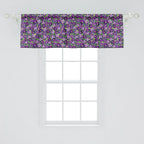 Ambesonne Botanical Window Valance, Green Field Full of Burgeoning Pansy Inflorescence Garden Flourish Bedding Plants, Curtain Valance for Kitchen Bedroom Decor with Rod Pocket, 54" X 18", Purple