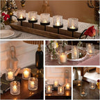 24pcs Assorted Votive Candle Holders - Clear Glass Tea Lights Candle Holder in Bulk, Tealight Candle Holder for Table Centerpiece Wedding Decor Home Decoration