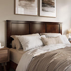 AFI, Madison King Solid Wood Panel Headboard with Attachable Charger, Walnut