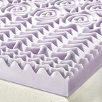 Mellow 3 Inch 5-Zone Memory Foam Mattress Topper, Soothing Lavender Infusion, Dorm Essentials, Queen