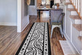 Custom Length Cut to Size Tribal Ethnic Southwestern Inspired Hallway Runner Rug, Non Slip Rubber Backed, 31 inch Wide X Customized Length, Mayan Black, 31 inch X 8 feet