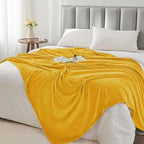 BEDELITE Fleece Blanket Yellow Throw Blanket for Couch & Bed, Luxury Plush Cozy Fuzzy Blanket 50" x 60", Super Soft Warm Lightweight Throw Blanket for Travel Camping