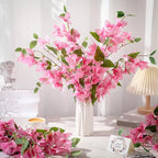 30 Pcs Artificial Faux Bougainvillea Fake Flower Silk Bougainvillea Branches UV Resistant Outdoor Indoor Decoration for Wedding Home Centerpieces Outside Decor (Pink)