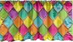 Ambesonne Geometric Window Valance, Vivid Colored Stained Glass Style Pattern Wavy Lines Curves Oval Shapes Modern, Curtain Valance for Kitchen Bedroom Decor with Rod Pocket, 54" X 12", Multicolor