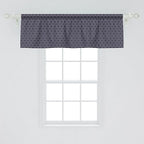 Ambesonne Navy Blue Window Valance Pack of 2, Geometric Dotted Pattern Design with Abstract Ogee Shapes Grid Ornament Tile, Rod Pocket Curtain Valances for Kitchen Bedroom, 54" X 18", Dark Blue Tan