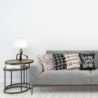 Ambesonne Modern Throw Pillow Cushion Case Pack of 4, Scandinavian Minimal Ornaments Boho Feather Leaves and Home Phrase, Modern Accent Double-Sided Digital Printing, 18", Pale Tan and Charcoal Grey