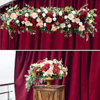 Auihiay 64PCS Burgundy Hydrangea Artificial Flowers, Silk Hydrangea Heads with Stems, Fake Flowers for DIY Wedding Centerpiece, Home, Party, Baby Shower, Garden Decoration (Burgundy)