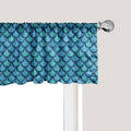 Ambesonne Fish Scale Window Valance Pack of 2, Nautical Design Realistic Graphic Water Drops on Half Circles Print, Rod Pocket Curtain Valances for Kitchen Bedroom, 42" X 12", Blue and Turquoise