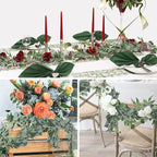 RECUTMS 2Pack Artificial Eucalyptus Garland with Willow Leaves 6Feet Fake Hanging Plant Silk Eucalyptus Willow Leaves Ivy Garland Faux Greenery for Indoor Outdoor Wedding Party Home Table Arch Decor