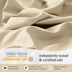 LuxClub Twin XL Sheets - Soft Kids Twin Bed Sheets for Boys and Girls, 3 PC Deep Pockets Wrinkle Free Kids Fitted Sheets Machine Washable Hotel Bedding Silky Soft- Cream Twin XL