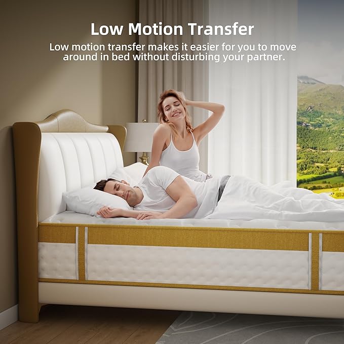 Cooling Gel Memory Foam Hybrid Mattress, 14 Inch Full Size Mattress in A Box with Pocket Springs for Back Pain & Pressure Relief, Medium Firm Feeling with CertiPUR-US Certified Foam