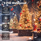 BHCLIGHT Extra-Long 165FT 500LED Christmas String Lights Outdoor/Indoor, Timer & Memory & 13 Modes, Warm White Christmas Lights Waterproof Green Wire Tree Lights for Xmas Holiday Party