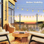 4 Pack 5Ft String Light Poles,Outside String Lights,Outdoor Light Poles,Metal Poles Stand for Patio,Backyard,Deck