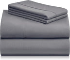 LuxClub Twin XL Sheets - Soft Kids Twin Bed Sheets for Boys and Girls, 3 PC Deep Pockets Wrinkle Free Kids Fitted Sheets Machine Washable Hotel Bedding Silky Soft- Light Grey Twin XL