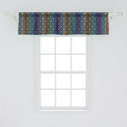 Ambesonne Dog Lover Window Valance Pack of 2, Paw Print Pattern Diamond Shaped Rhombus Shapes Design Geometric Arrangement, Rod Pocket Curtain Valances for Kitchen Bedroom, 42" X 12", Petrol Blue
