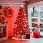 JMEXSUSS 2 Pack Red Fairy Lights Battery Operated, Total 400 LED 132ft Christmas Lights with Remote, 8 Modes Twinkle String Lights for Bedroom Wreath Tree Valentine Halloween Xmas Decorations