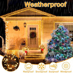 Decute 800Leds 272FT Colors Changing Christmas String Lights 4 Colors in 1 Strand 11 Modes, Waterproof Indoor Outdoor Tree Fairy Lights Warm White & Multicolor with Timer Remote